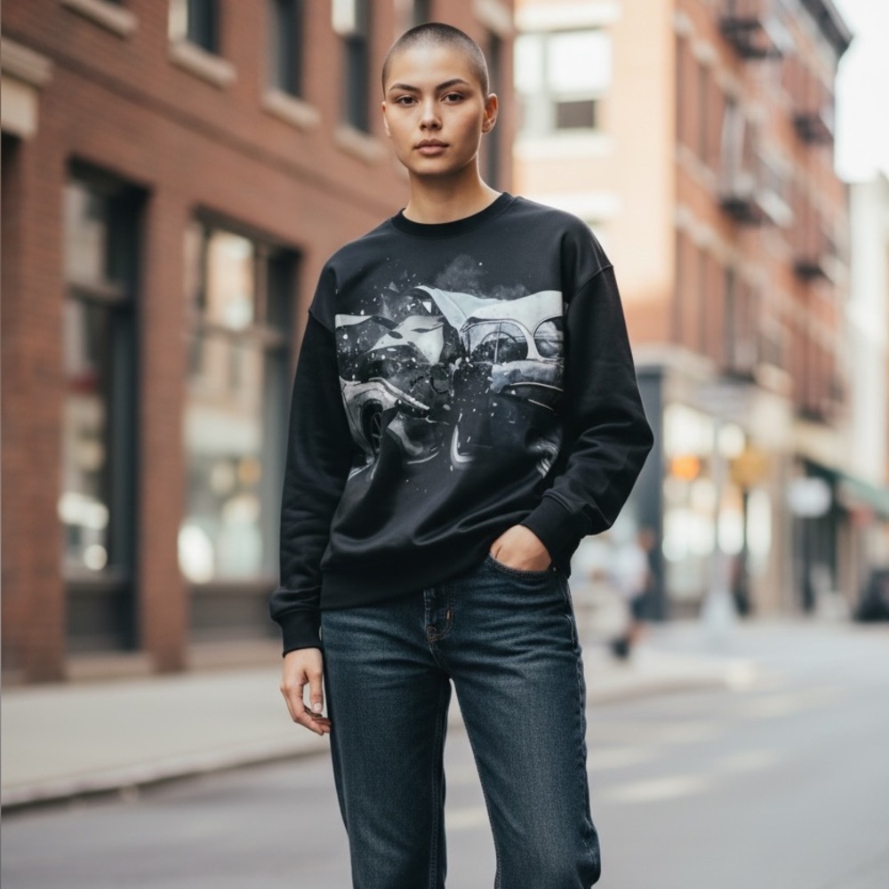Christopher Kane Car Crash Print Sweatshirt Black Size XS